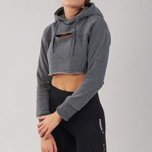 Gymshark Cropped Raw Edge Hoodie Size Small